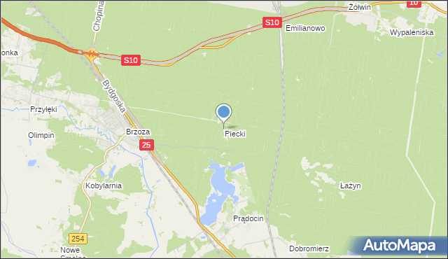 mapa Piecki, Piecki gmina Nowa Wieś Wielka na mapie Targeo